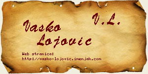 Vasko Lojović vizit kartica